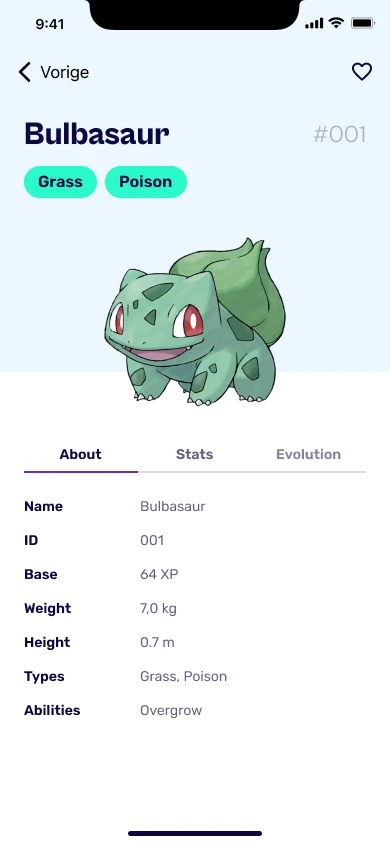 Page that explains information of the current pokemon